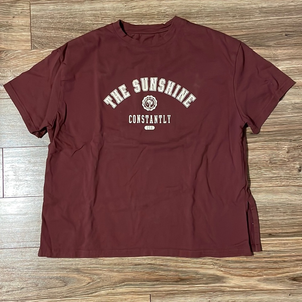 Graphic Sunshine Red Oversized Tee Shirt S